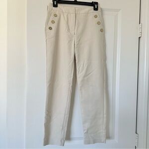 Mango ivory trousers with gold buttons